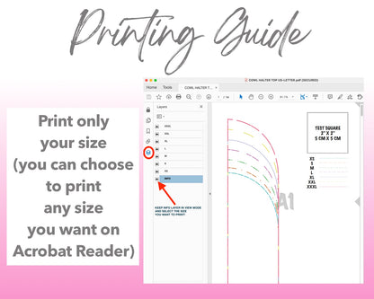 Cowl Halter Knit Top sewing pattern printing guide.