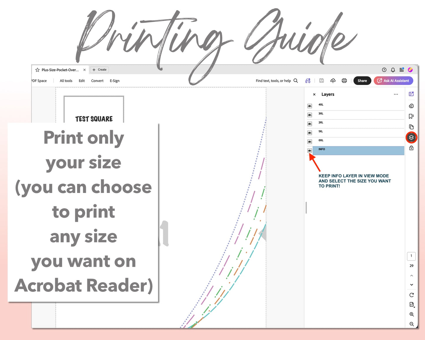 Plus Size Pocket Overall Romper sewing pattern printing guide.