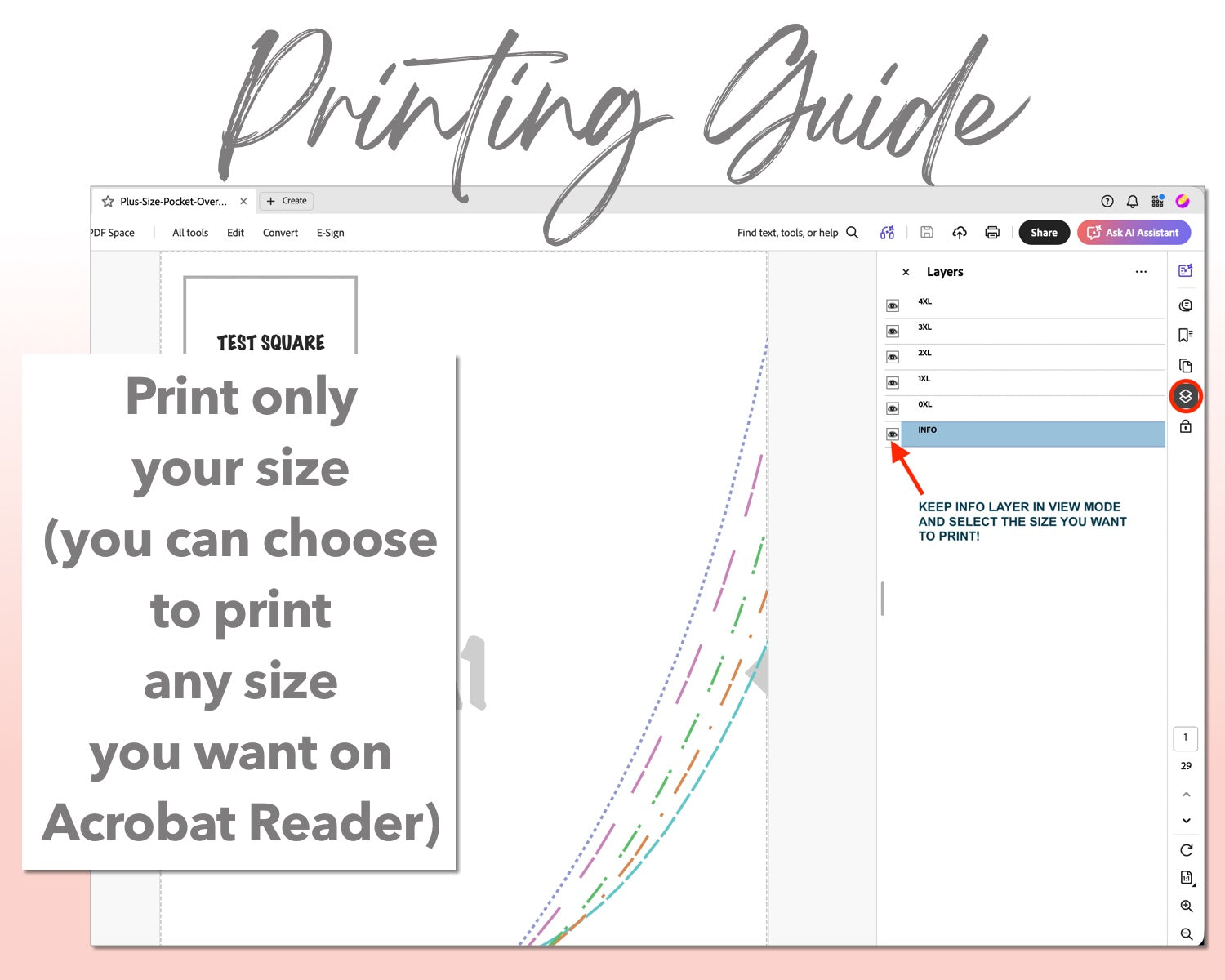 Plus Size Pocket Overall Romper sewing pattern printing guide.