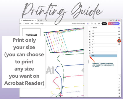 Dog Button Down Short Sleeve Shirt sewing pattern printing guide.