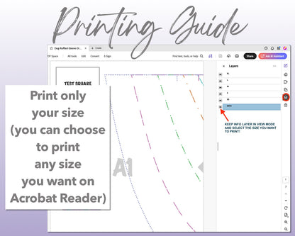 Dog Ruffled Sleeve Dress sewing pattern printing guide.