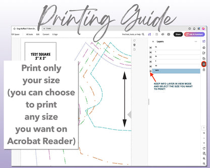 Dog Ruffled T-Shirt Dress sewing pattern printing guide.