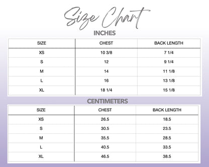 Patterns For Petz Dog Ruffled T-Shirt Dress size chart.