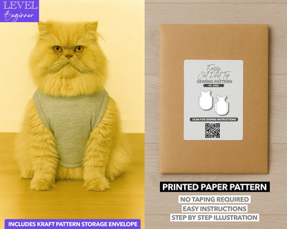 Easy Cat Knit Top printed sewing pattern with easy instructions and step by step illustrations. 