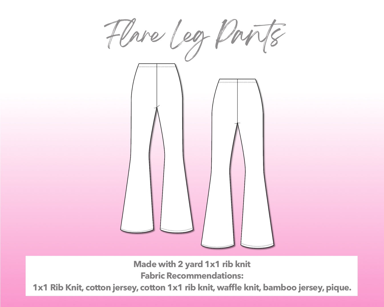 Flare Leg Knit Pants Sewing Pattern – Patterns For Less