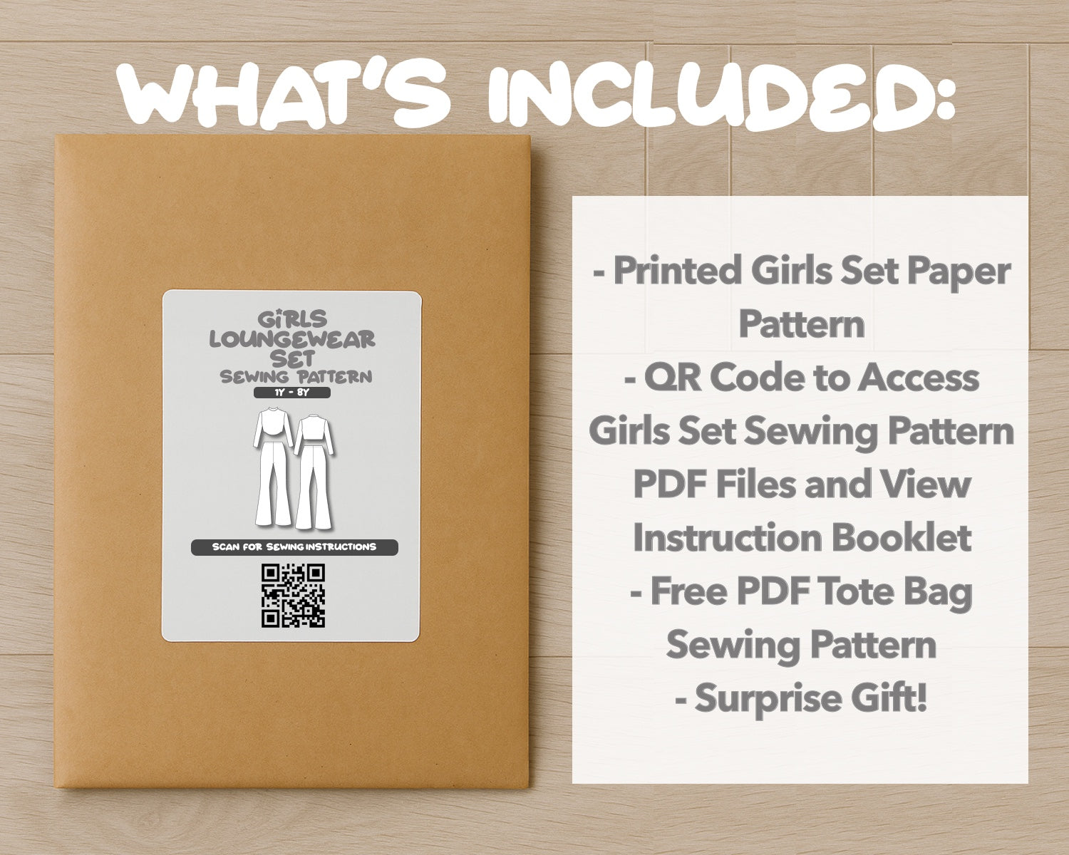 What is included with the printed Girls Loungewear Set paper sewing pattern