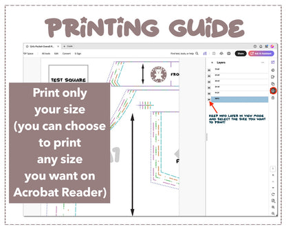 Girls Pocket Overall Romper sewing pattern printing guide.