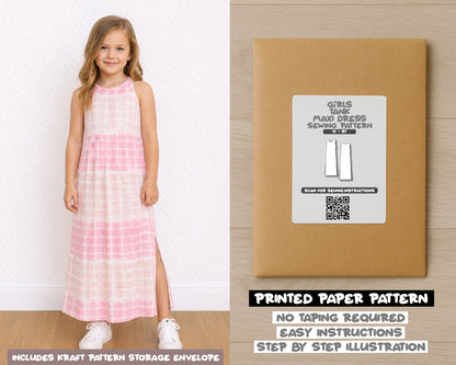 Girls Tank Dress printed sewing pattern with easy instructions and step by step illustrations.