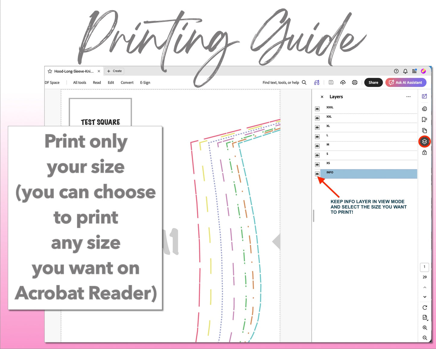 Hood Long Sleeve Knit Mini Dress sewing pattern printing guide.