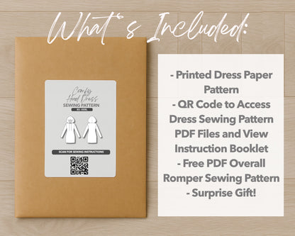 What is included with the printed Hood Long Sleeve Knit Mini Dress paper sewing pattern