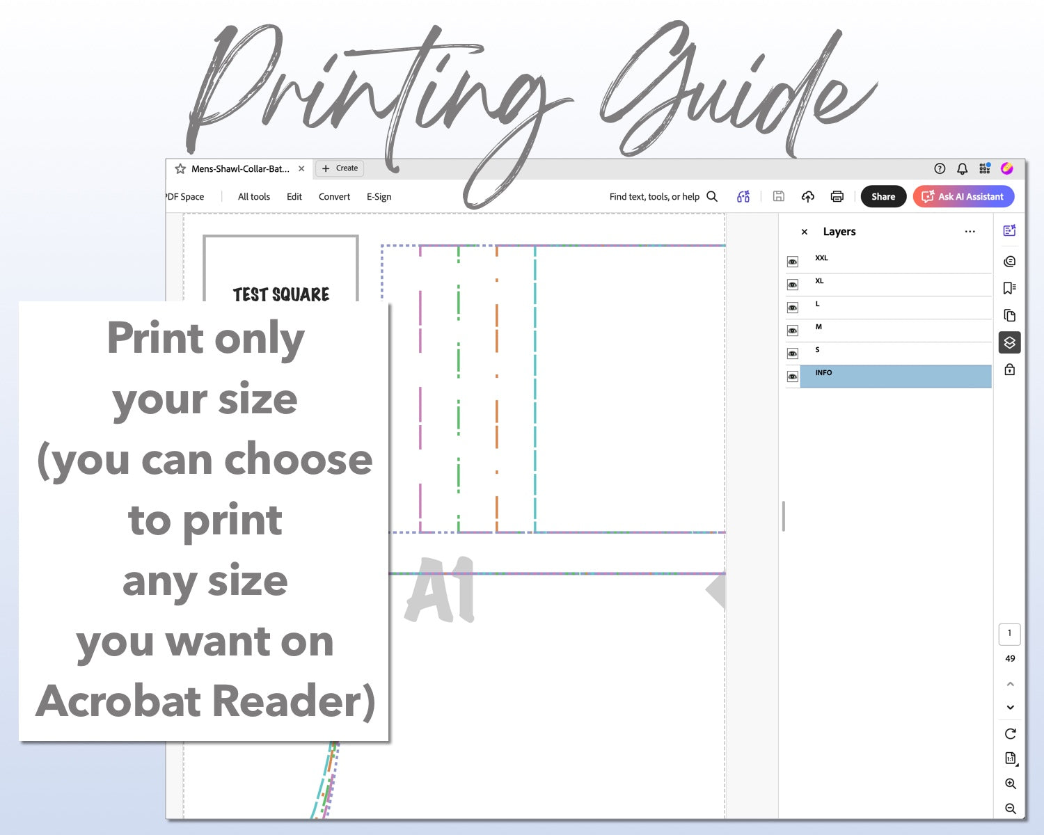 Mens Shawl Collar Bathrobe sewing pattern printing guide.