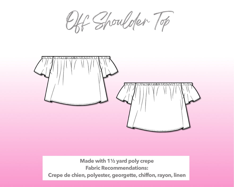 Off Shoulder Crop Top Sewing Pattern – Patterns For Less