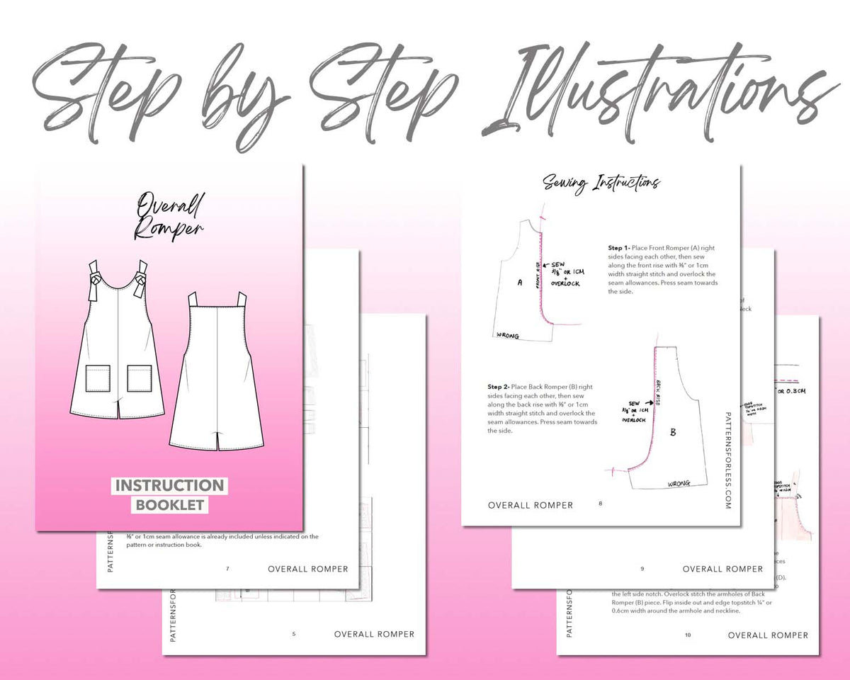 Overall Knot Straps Romper Sewing Pattern – Patterns For Less