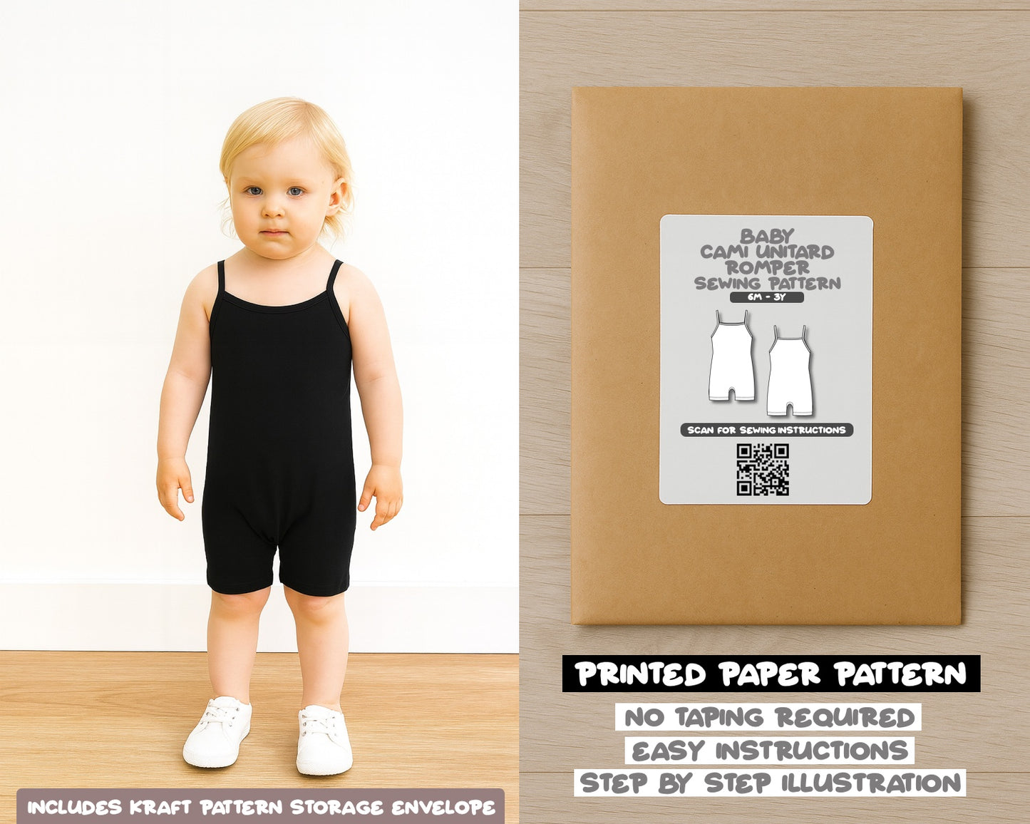 Baby Cami Unitard Romper Sewing Pattern