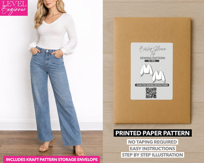 Bishop Sleeve Top printed sewing pattern with easy instructions and step by step illustrations.