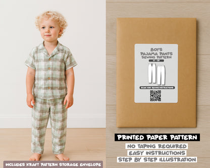 Boys Pajama Pants Sewing Pattern