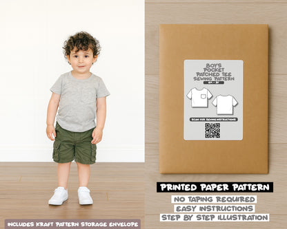 Baby Boys Pocket Patched Tee Sewing Pattern