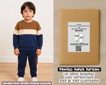 Boys Pullover and Sweatpants Set Sewing Pattern