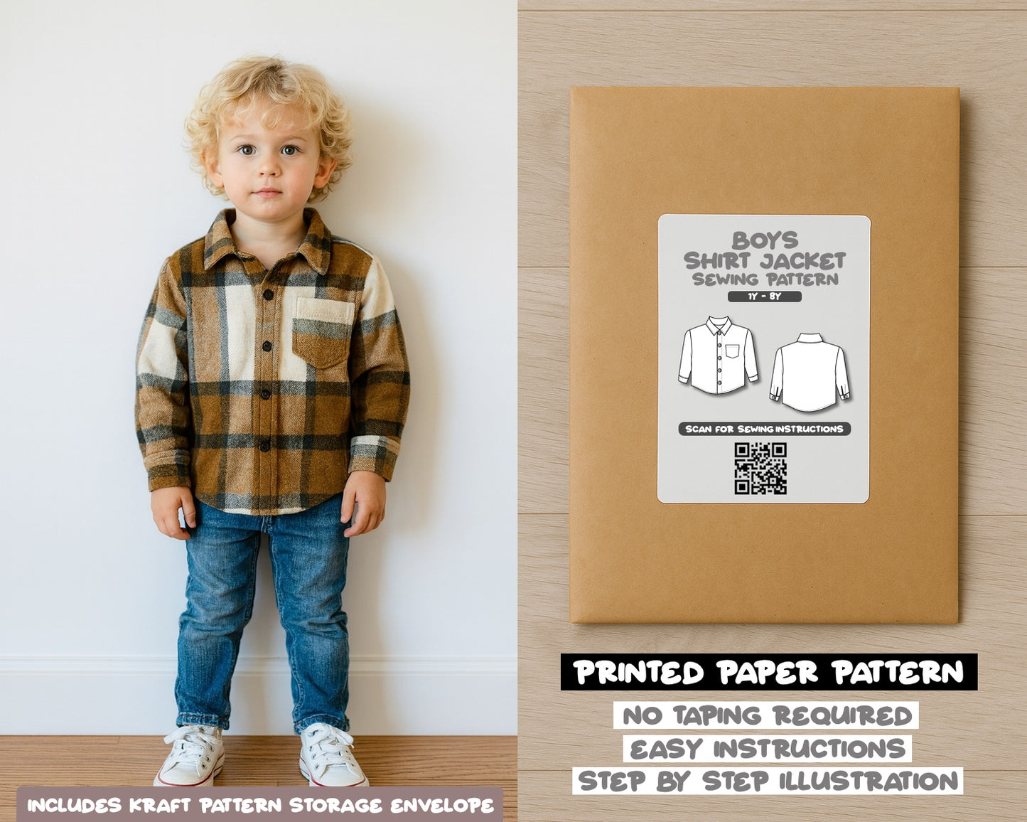 Boys Shirt Jacket Sewing Pattern