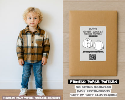 Boys Shirt Jacket Sewing Pattern