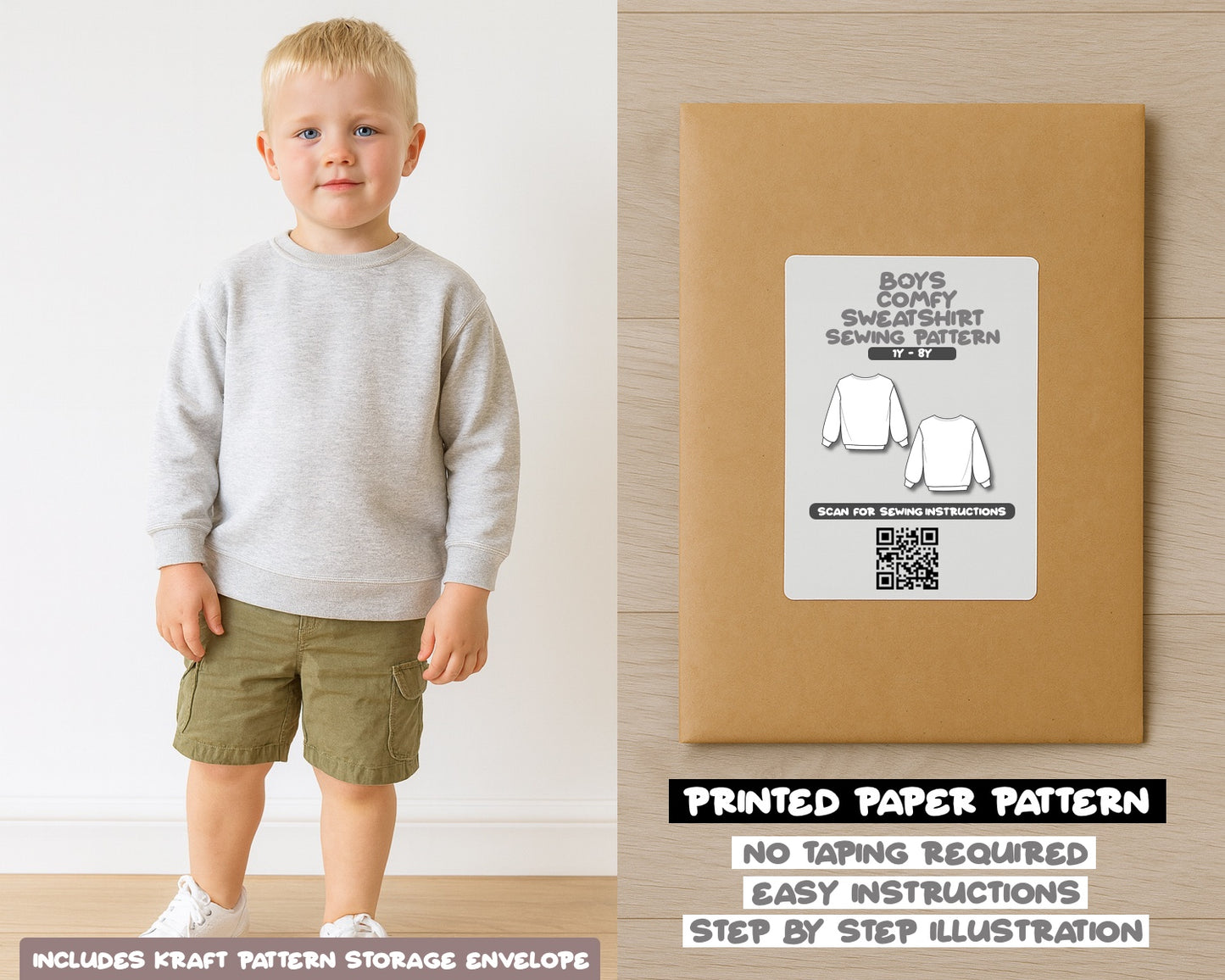 Boys Sweatshirt Sewing Pattern