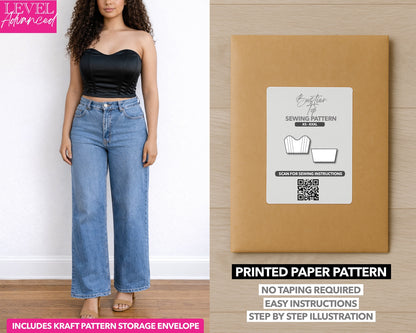 Bustier Top printed sewing pattern with easy instructions and step by step illustrations.