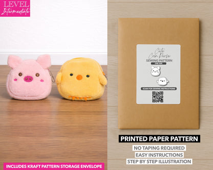 Coin Purse printed sewing pattern with easy instructions and step by step illustrations.