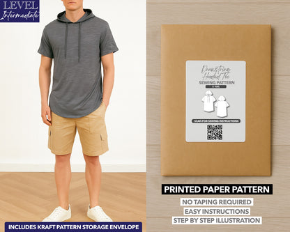 Drawstring Hooded Tee printed sewing pattern with easy instructions and step by step illustrations.