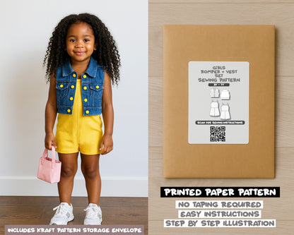 Girls Cami Romper and Vest Set Sewing Pattern
