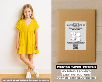 Girls Gathered Smock Dress Sewing Pattern