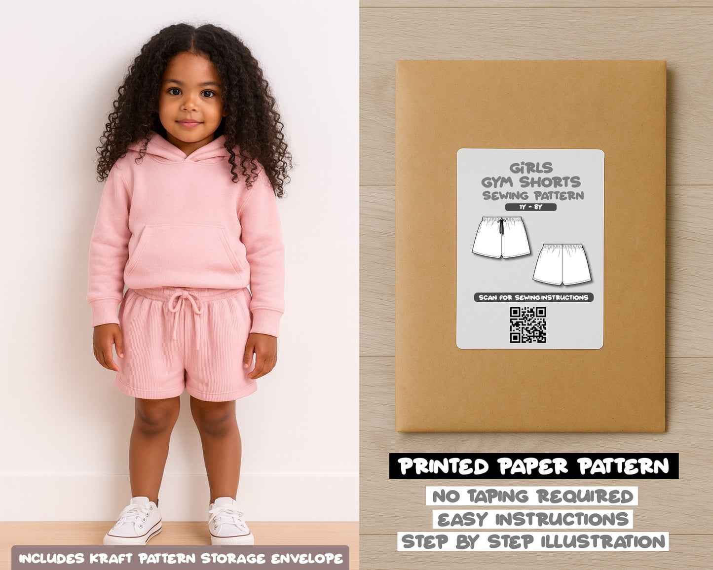 Girls Gym Shorts Sewing Pattern