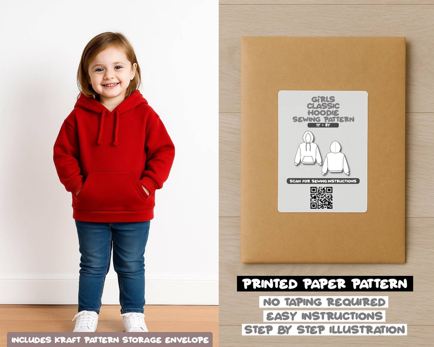 Girls Hoodie Sewing Pattern