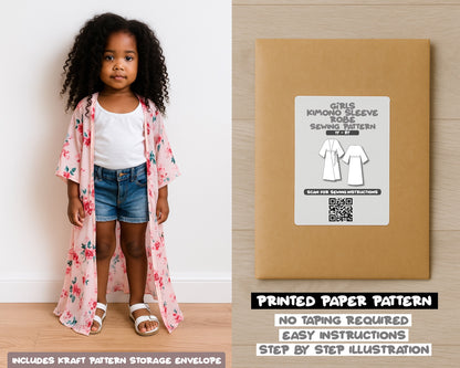 Girls Kimono Sleeve Robe Sewing Pattern