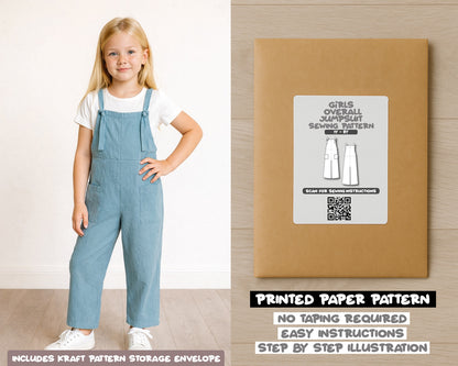 Girls Overall Jumpsuit Sewing Pattern