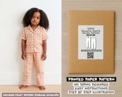 Girls Pajama Pants Sewing Pattern