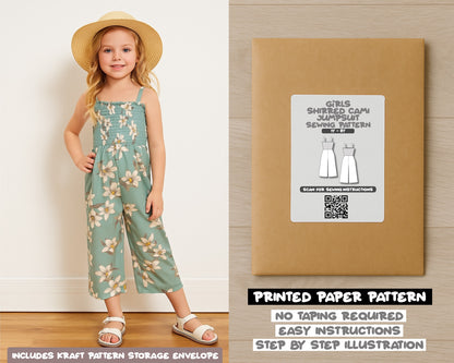 Girls Shirred Cami Jumpsuit Sewing Pattern