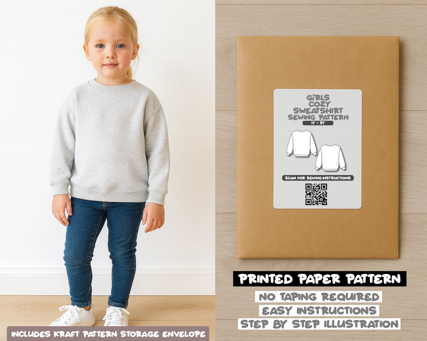 Girls Sweatshirt Sewing Pattern