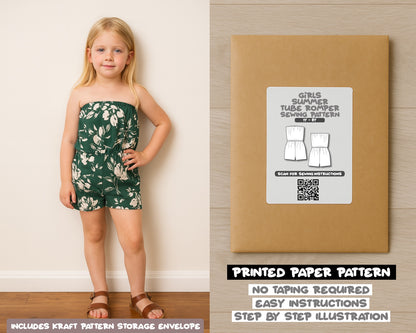 Girls Tube Romper Sewing Pattern