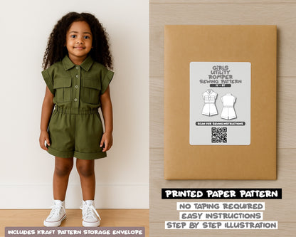 Girls Utility Romper Sewing Pattern