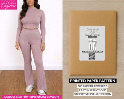 Loungewear Set printed sewing pattern with easy instructions and step by step illustrations.