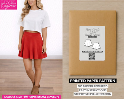 Mini Circle Skirt printed sewing pattern with easy instructions and step by step illustrations.