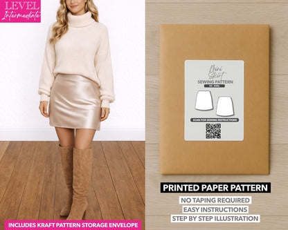 Mini Slip Skirt printed sewing pattern with easy instructions and step by step illustrations.