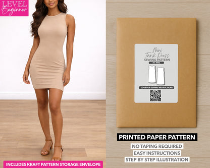 Mini Tank Dress printed sewing pattern with easy instructions and step by step illustrations.