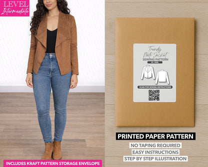 Moto Jacket printed sewing pattern with easy instructions and step by step illustrations.