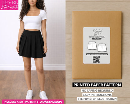 Pleated Skirt printed sewing pattern with easy instructions and step by step illustrations.