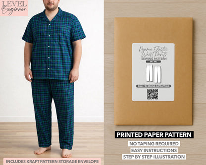 Plus Size Pajama Elastic Waist Pants printed sewing pattern with easy instructions and step by step illustrations.