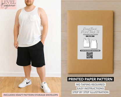 Plus Size Round Neck Pocket Tank Top Sewing Pattern