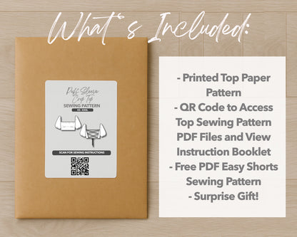 What is included with the printed Puff Sleeve Crop Top paper sewing pattern