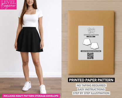 Skater Skirt printed sewing pattern with easy instructions and step by step illustrations.
