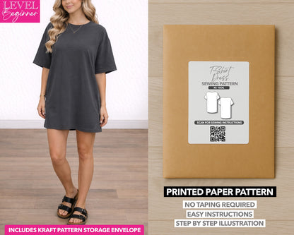 T-Shirt Dress printed sewing pattern with easy instructions and step by step illustrations.